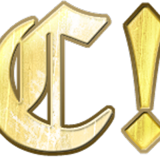 Logo de Cargad: una C dorada de estilo barroco junto a un símbolo de exclamación