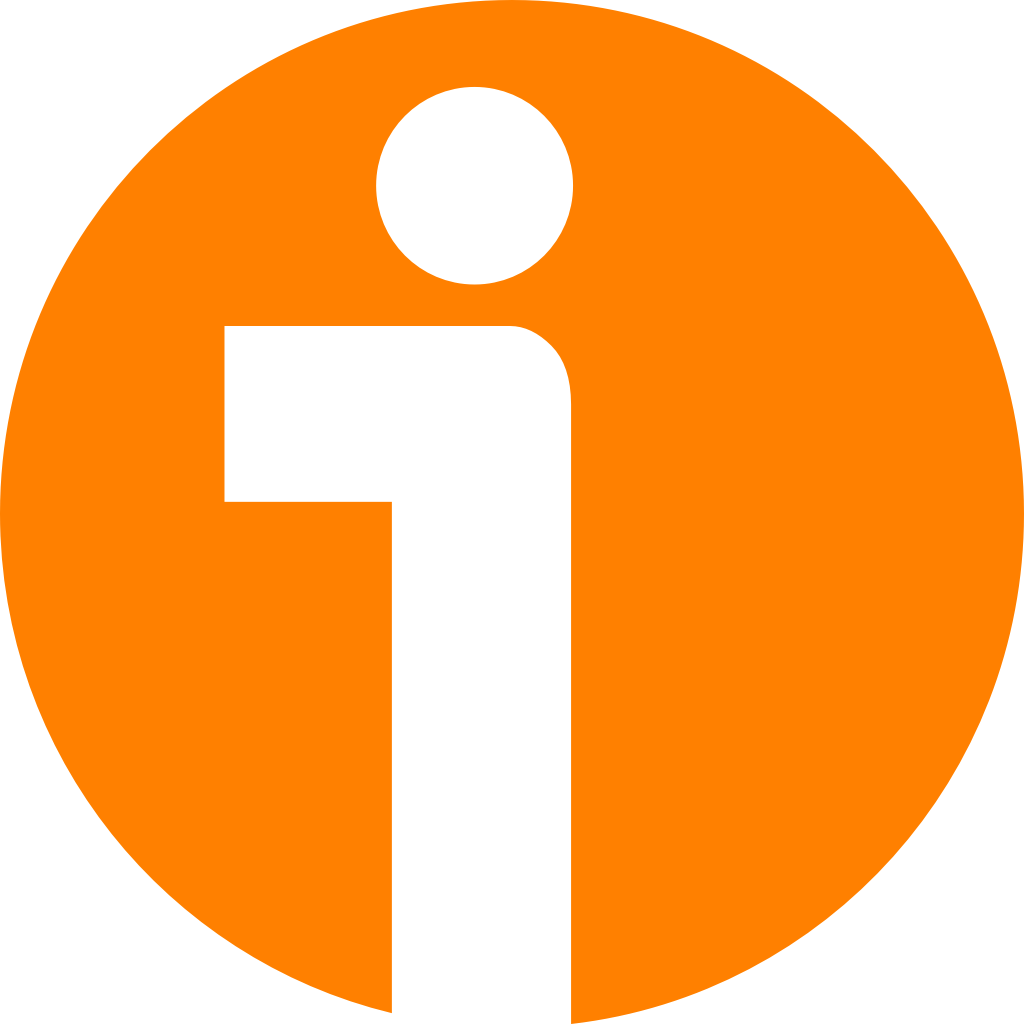 Logo de iVoox: una letra i blanca dentro de un círculo naranja